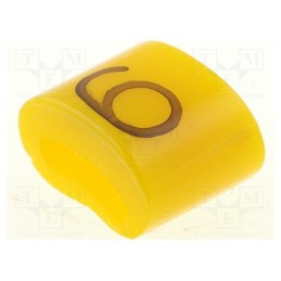 1 pcg x KURANT - MZ-0/6 - Markers, Marking: 6, 1.1÷2.5mm, H: 3mm, A: 6mm, -30÷100°C, leaded