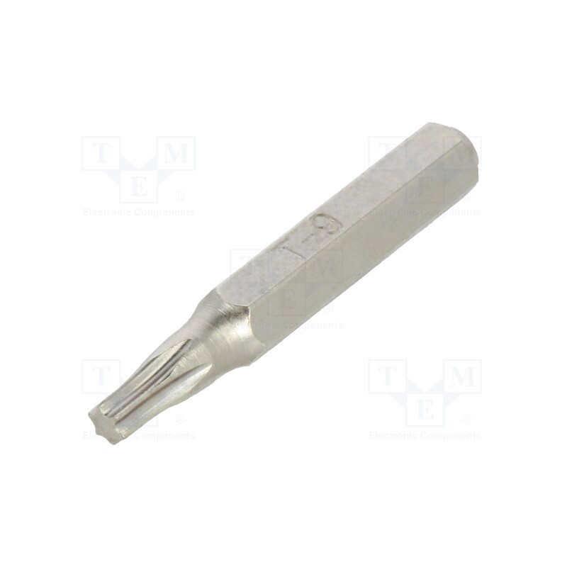 1 pcs x BETA - 12560047 - Screwdriver bit, Torx®, TX09, Overall len: 27mm, Kind: precision