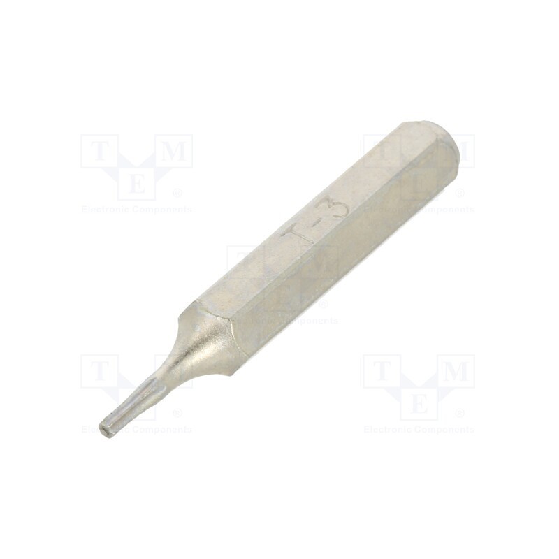 1 pcs x BETA - 12560041 - Screwdriver bit, Torx®, TX03, Overall len: 27mm, Kind: precision
