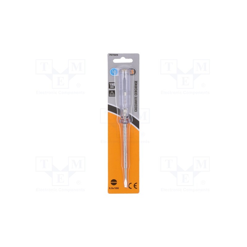 1 pcs x PG TOOLS - PGT025 - Voltage tester, insulated, 190mm, 100÷250VAC
