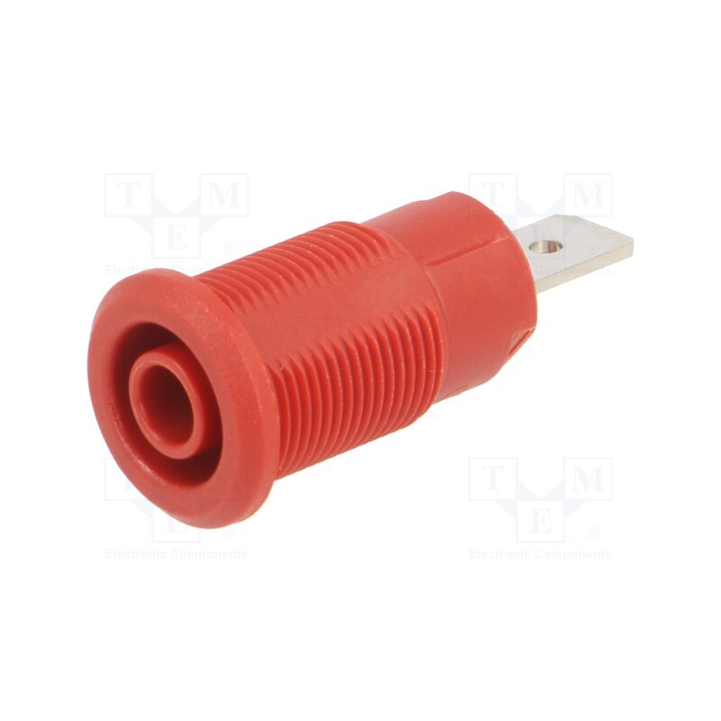 1 pcs x STu00c4UBLI - 23.3040-22 - Socket, 4mm banana, 32A, 1kV, Cutout: Ø12.2mm, red, nickel plated