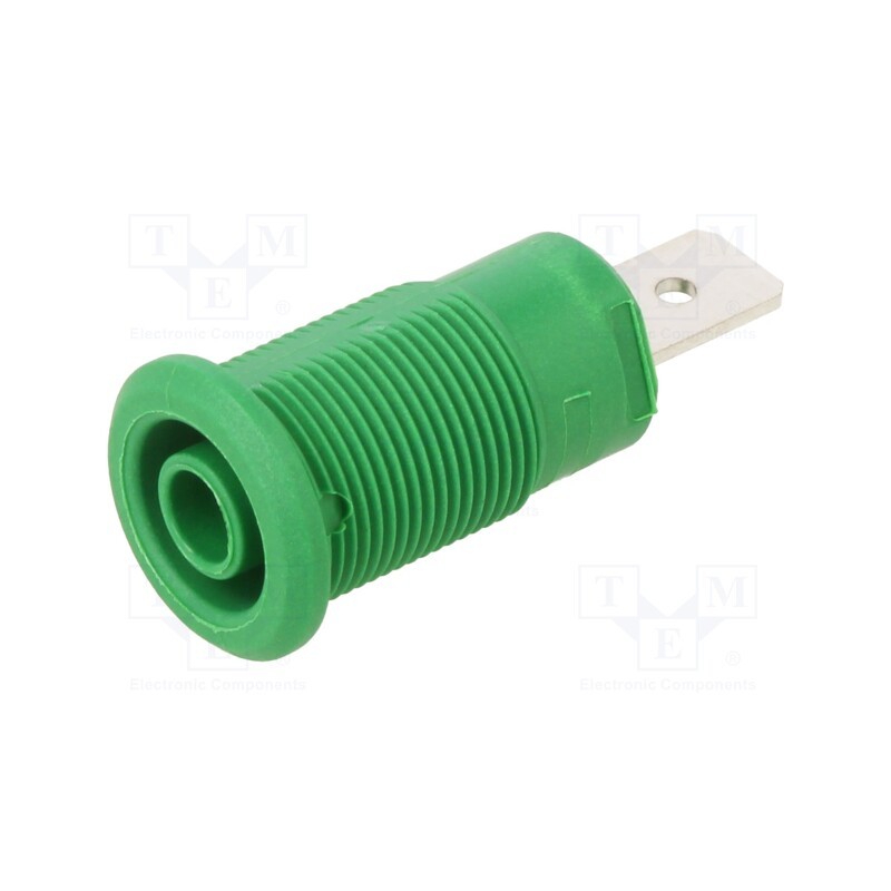 1 pcs x STu00c4UBLI - 23.3040-25 - Socket, 4mm banana, 32A, 1kV, Cutout: Ø12.2mm, green, nickel plated