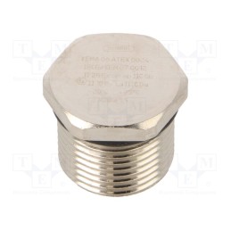 1 pcs x HUMMEL - 1.875.2000.50 - Stopper, M20, 1.5, IP68, brass, Plating: nickel, V-Ms-Ex-d, -20÷95°C