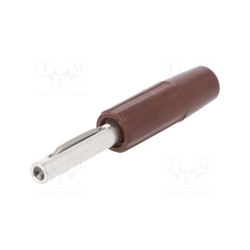 1 pcs x DELTRON - 550-0300 - Plug, 4mm banana, 10A, 60VDC, brown, non-insulated, for cable, 10mΩ