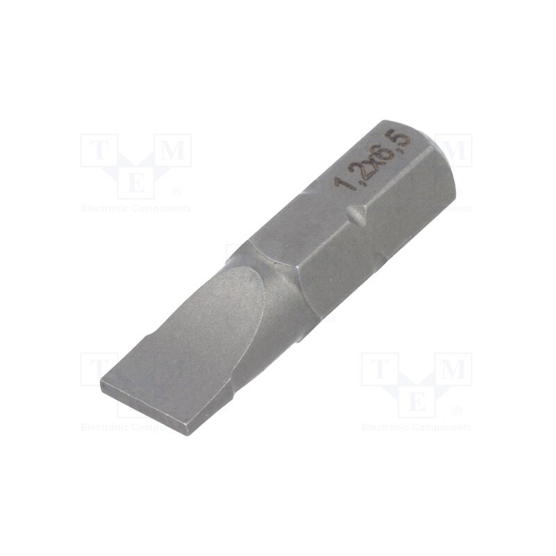 1 pcs x WIHA - 1626 - Screwdriver bit, slot, 6,5x1,2mm, Overall len: 25mm, STANDARD