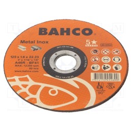 1 pcs x BAHCO - 3911-125-T41-IM - Cutting wheel, Ø: 125mm, Øhole: 22.23mm, Disc thick: 1.6mm