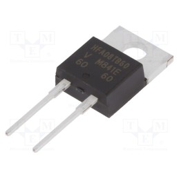 1 pcs x VISHAY - VS-HFA08TB60-M3 - Diode: rectifying, THT, 600V, 8A, , Ifsm: 60A, TO220AC, 14W, 18ns