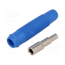 1 pcs x HIRSCHMANN T&M - KUN 30 BL - Socket, 4mm banana, 16A, 60VDC, blue, nickel plated, on cable, 3mΩ