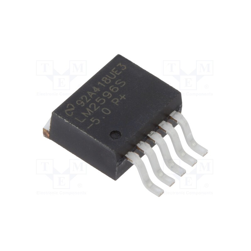 1 pcs x TEXAS INSTRUMENTS - LM2596S-5.0/NOPB - IC: PMIC, DC/DC converter, Uin: 4.5÷40VDC, Uout: 5VDC, 3A, TO263-5
