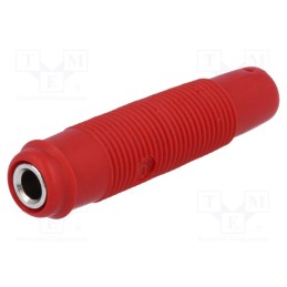 1 pcs x HIRSCHMANN T&M - KUN 30 RT - Socket, 4mm banana, 16A, 60VDC, red, nickel plated, on cable, 3mΩ