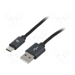 1 pcs x GEMBIRD - CCB-MUSB2B-AMCM-6 - Cable, USB 2.0, USB A plug,USB C plug, gold-plated, 1.8m, black