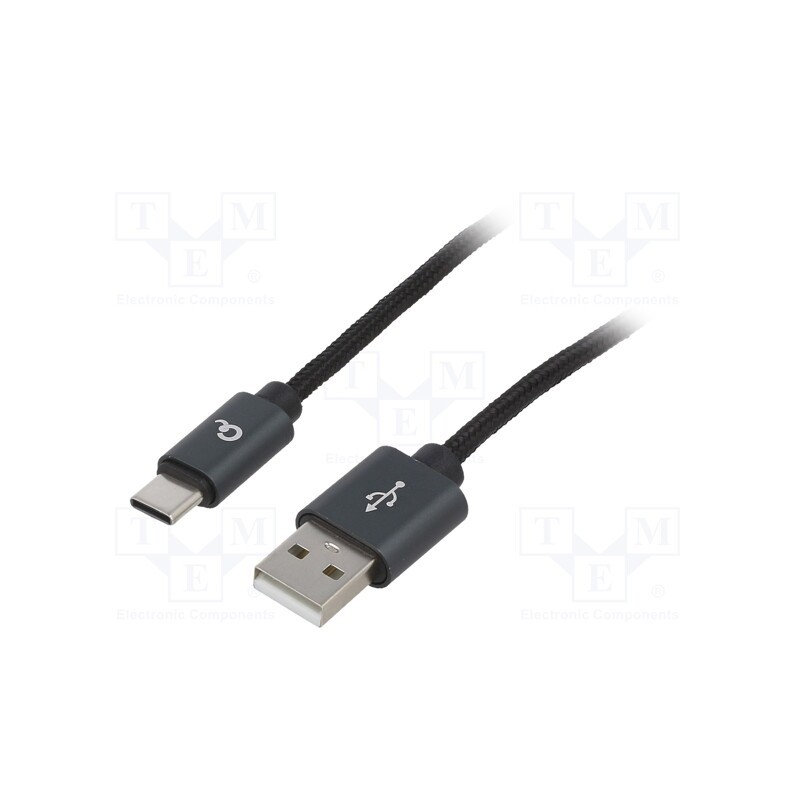 1 pcs x GEMBIRD - CCB-MUSB2B-AMCM-6 - Cable, USB 2.0, USB A plug,USB C plug, gold-plated, 1.8m, black