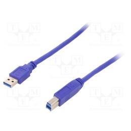 1 pcs x GEMBIRD - CCP-USB3-AMBM-10 - Cable, USB 3.0, USB A plug,USB B plug, gold-plated, 3m, blue, PVC