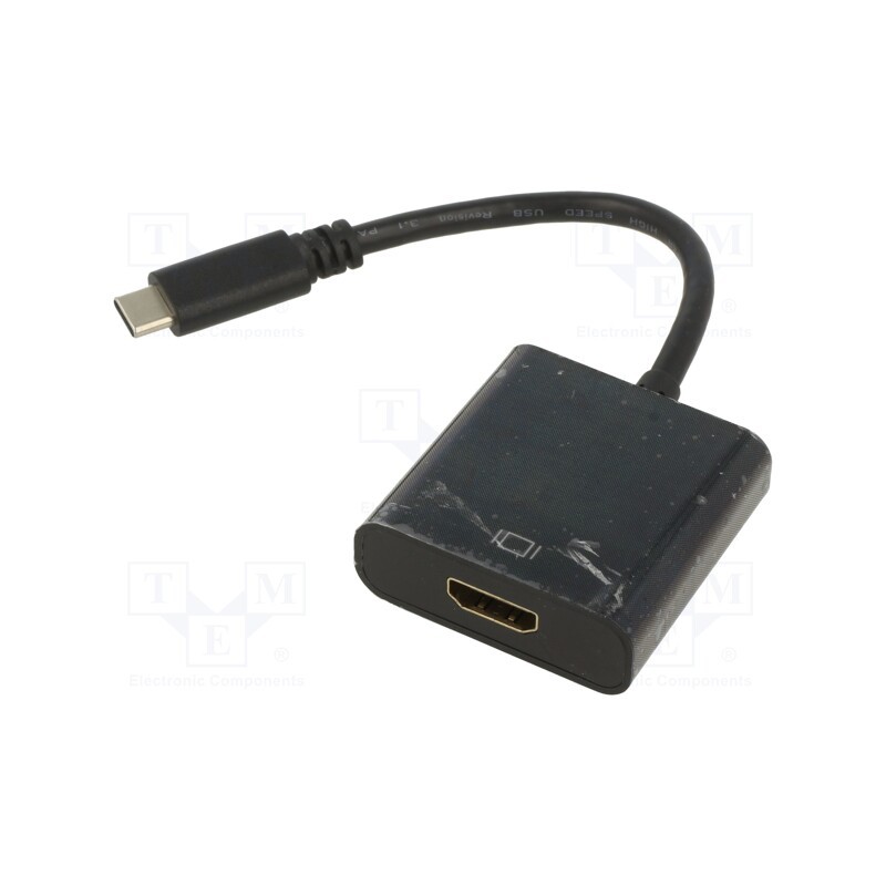 1 pcs x ART - KABADA USBC/HDMI OEM-C7 - Adapter, HDMI 1.4, HDMI socket,USB C plug, 0.15m, black, black