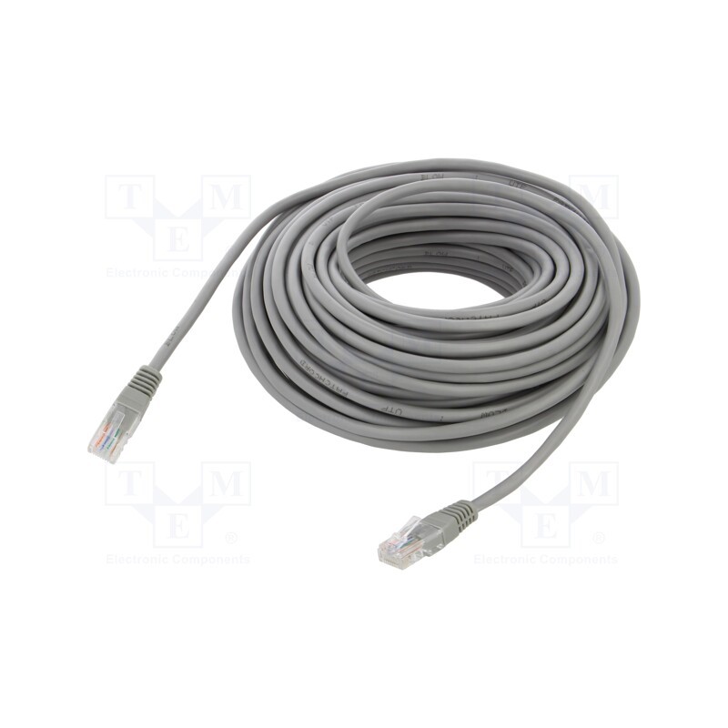 1 pcs x ART - KABSI AL-OEM-307 - Patch cord, U/UTP, 5e, CCA, grey, 20m, RJ45 plug,both sides, 26AWG