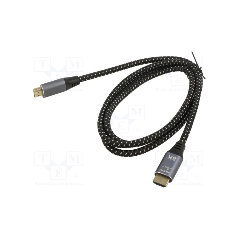 1 pcs x ART - KABH AL-06 - Cable, HDMI 2.1, HDMI plug,both sides, textile, 1.5m, black, 30AWG