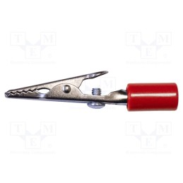 1 pcs x MUELLER ELECTRIC - BU-60HS-2 - Crocodile clip, 10A, Grip capac: max.7.9mm, Overall len: 58mm, red