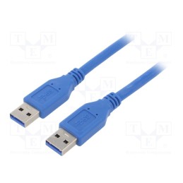 1 pcs x AKYGA - AK-USB-14 - Cable, USB 3.0, USB A plug,both sides, nickel plated, 1.8m, blue