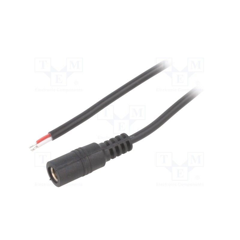 1 pcs x BQ CABLE - DC.CAB.4400.0150 - Cable, 2x0.5mm2, wires,DC 5,5/2,5 socket, straight, black, 1.5m