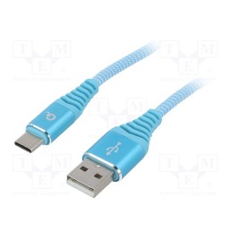1 pcs x GEMBIRD - CC-USB2B-AMCM-1M-VW - Cable, USB 2.0, USB A plug,USB C plug, gold-plated, 1m, turquoise