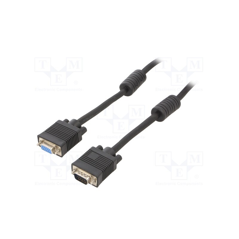 1 pcs x GEMBIRD - CC-PPVGAX-10-B - Cable, D-Sub 15pin HD socket,D-Sub 15pin HD plug, black, 3m