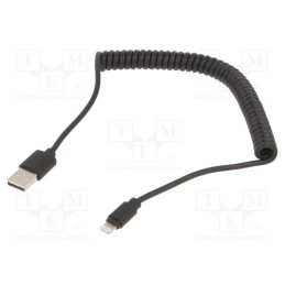 1 pcs x GEMBIRD - CC-LMAM-1.5M - Cable, coiled,USB 2.0, Apple Lightning plug,USB A plug, 1.5m