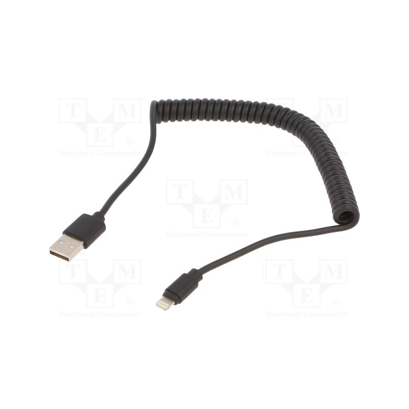 1 pcs x GEMBIRD - CC-LMAM-1.5M - Cable, coiled,USB 2.0, Apple Lightning plug,USB A plug, 1.5m
