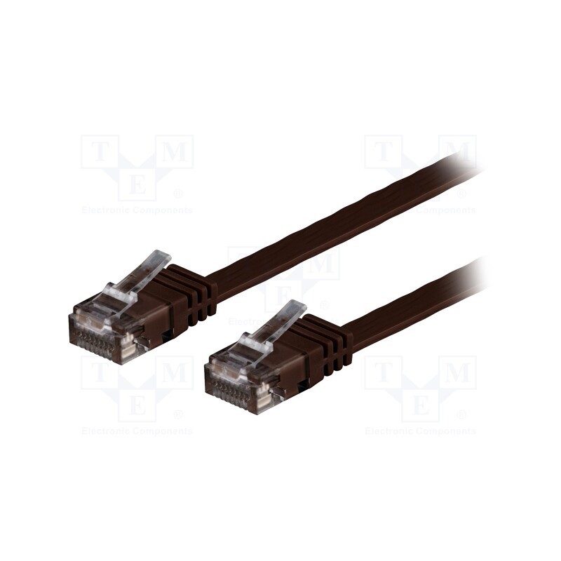 1 pcs x Goobay - 95896 - Patch cord, U/UTP, 6, stranded, Cu, PVC, dark brown, 3m, 32AWG