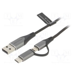 1 pcs x VENTION - CQEHD - Cable, USB 2.0, USB A plug,USB B micro plug,USB C plug, 0.5m