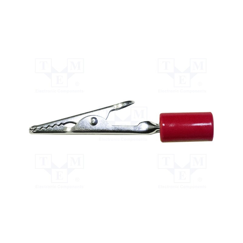 1 pcs x MUELLER ELECTRIC - BU-60HPR-2 - Crocodile clip, 10A, Grip capac: max.7.9mm, Overall len: 58mm, red