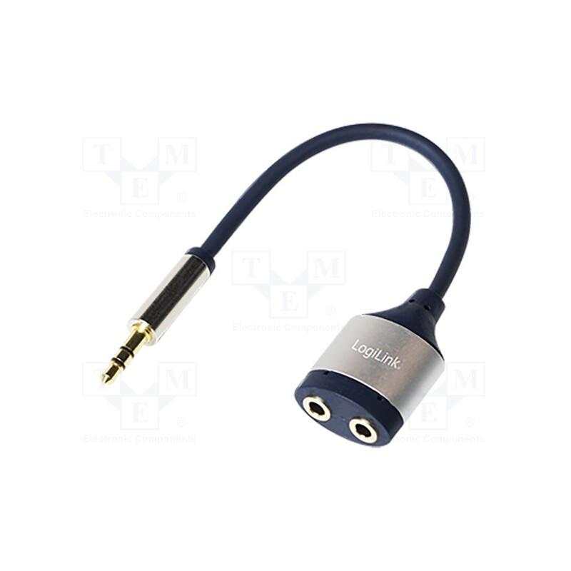 1 pcs x LOGILINK - CA1100 - Splitter, Jack 3.5mm socket x2,Jack 3.5mm plug, 180mm, box