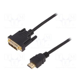 1 pcs x DIGITUS - AK-330300-050-S - Cable, HDMI 1.4, DVI-D (18+1) plug,HDMI plug, 5m, black, 30AWG