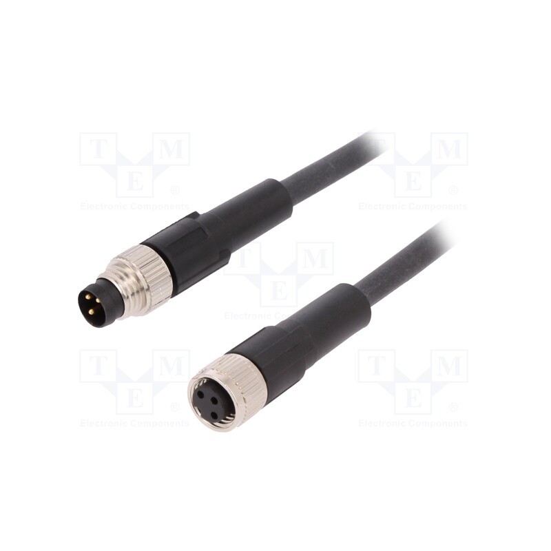 1 pcs x LAPP - AB-C3-M8MS-2,0PUR-M8FS - Connection lead, M8, PIN: 3, 2m, plug, 60VAC, 4A, -25÷80°C, PUR, 60VDC