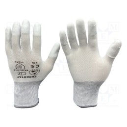1 set x EUROSTAT GROUP - 51-680-1515B - Protective gloves, ESD, XL, white, &lt,10MΩ