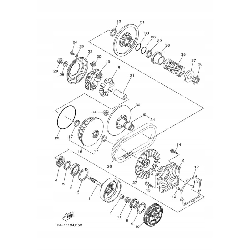 Yamaha YFM Grizzly Kodiak 700 drive belt