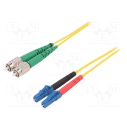 1 pcs x FIBRAIN - G-LC-FCA-S-001.0-DX-D-18-Y - Fiber patch cord, FC/APC,LC/UPC, 1m, Optical fiber: 9/125um, Gold