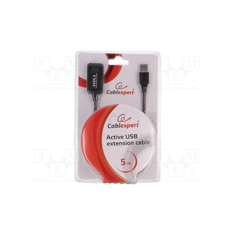 1 pcs x GEMBIRD - UAE-01-5M - Repeater USB, USB 2.0, USB A socket,USB A plug, 5m, black