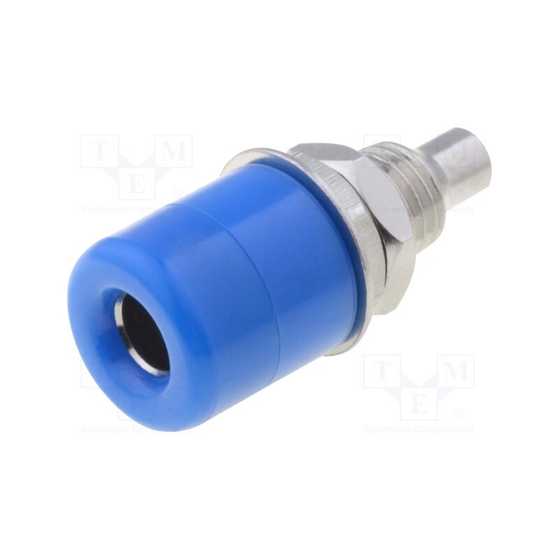 1 pcs x STu00c4UBLI - 69.8321-23 - Socket, 4mm banana, 20A, Cutout: Ø7.5mm, blue, nickel plated, 5mΩ