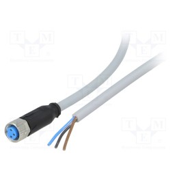 1 pcs x SICK - YF8U13-100VA1XLEAX - Connection lead, M8, PIN: 3, straight, 10m, plug, 60VAC, 4A, -30÷80°C