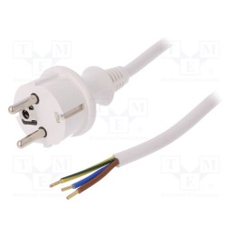1 pcs x PLASTROL - W-98387 - Cable, 3x1.5mm2, CEE 7/7 (E/F) plug,wires,SCHUKO plug, PVC, 5m