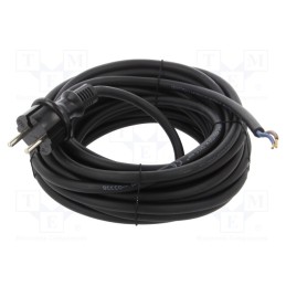 1 pcs x PLASTROL - W-99481 - Cable, 2x1.5mm2, CEE 7/17 (C) plug,wires, rubber, 10m, black, 16A