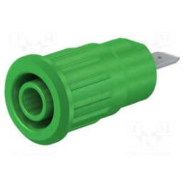 1 pcs x STu00c4UBLI - 49.7079-25 - Socket, 4mm banana, 24A, 1kV, Cutout: Ø12.2mm, green, nickel plated