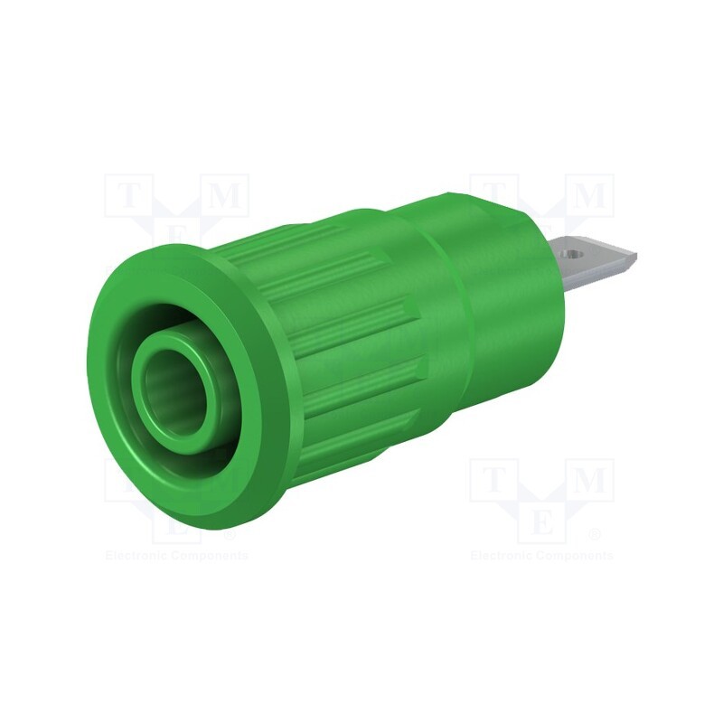 1 pcs x STu00c4UBLI - 49.7079-25 - Socket, 4mm banana, 24A, 1kV, Cutout: Ø12.2mm, green, nickel plated