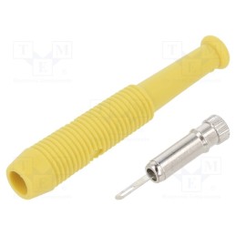 1 pcs x HIRSCHMANN T&M - MKU 1 GE - Socket, 2mm banana, 6A, 60VDC, Overall len: 39mm, yellow, on cable