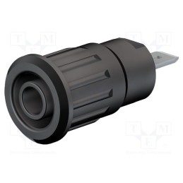 1 pcs x STu00c4UBLI - 49.7079-21 - Socket, 4mm banana, 24A, 1kV, Cutout: Ø12.2mm, black, nickel plated