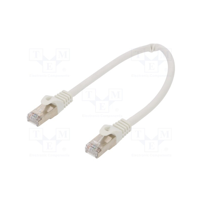 1 pcs x GEMBIRD - PP6A-LSZHCU-W-0.25M - Patch cord, S/FTP, 6a, solid, Cu, LSZH, white, 0.25m, 27AWG