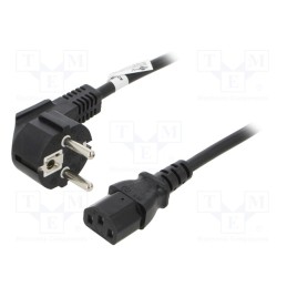 1 pcs x Goobay - 50077 - Cable, CEE 7/7 (E/F) plug angled,IEC C13 female, PVC, 2m, black