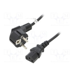 1 pcs x Goobay - 68604 - Cable, CEE 7/7 (E/F) plug angled,IEC C13 female, PVC, 1.5m, 10A