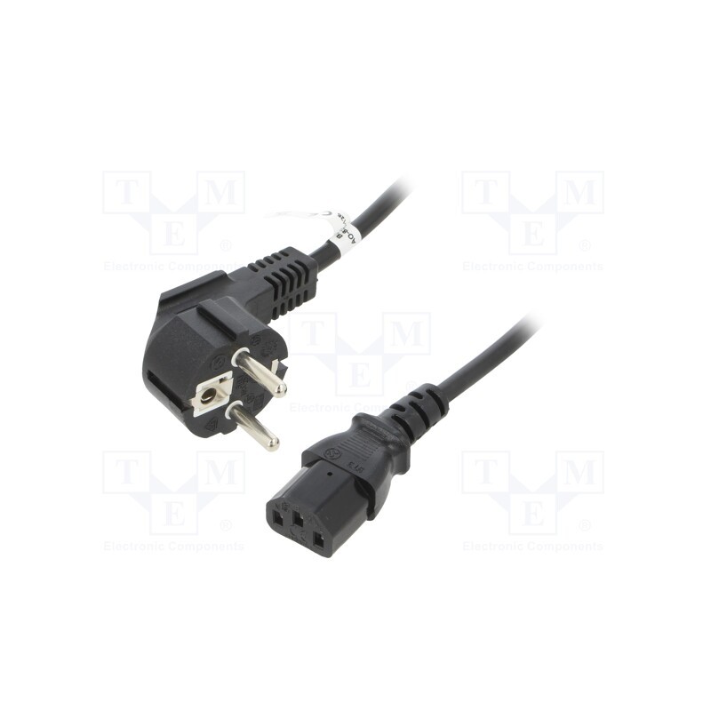 1 pcs x Goobay - 68604 - Cable, CEE 7/7 (E/F) plug angled,IEC C13 female, PVC, 1.5m, 10A