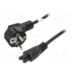 1 pcs x Goobay - 68004 - Cable, CEE 7/7 (E/F) plug angled,IEC C5 female, PVC, 1.8m, black